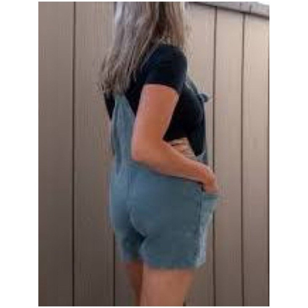 Zenana Blue Romper Overalls Size M NWT Casual Summer - Picture 2 of 8